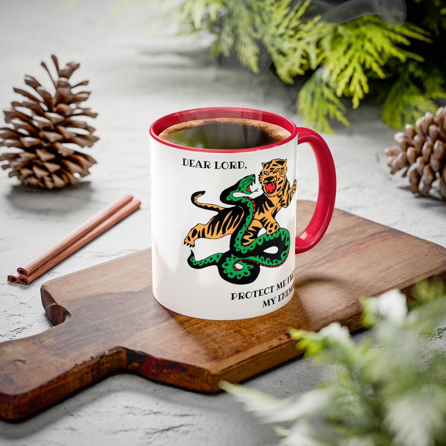 Dear Lord "Protect Me from My Enemies" Mug, 11oz