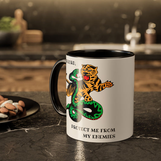 Dear Lord "Protect Me from My Enemies" Mug, 11oz