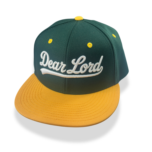 Dear Lord Script Snapback - Forest / Gold