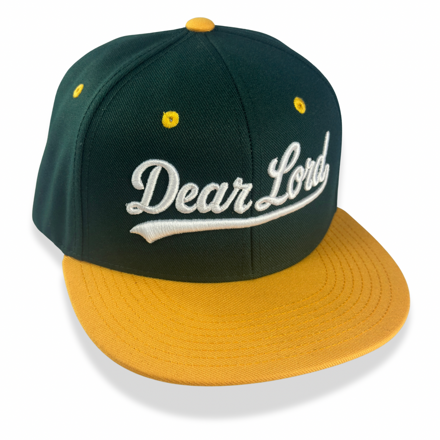 Dear Lord Script Snapback - Forest / Gold