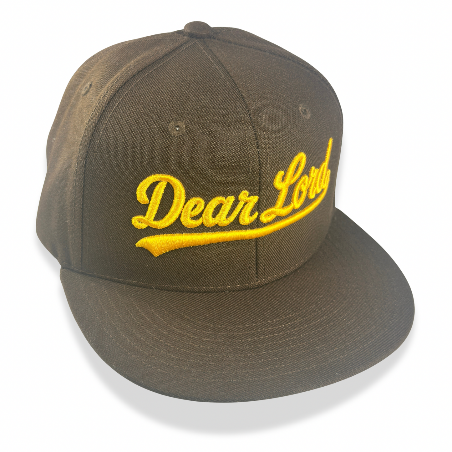 Dear Lord Script Snapback - Brown / Gold