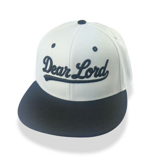 Dear Lord Script Snapback - White / Black