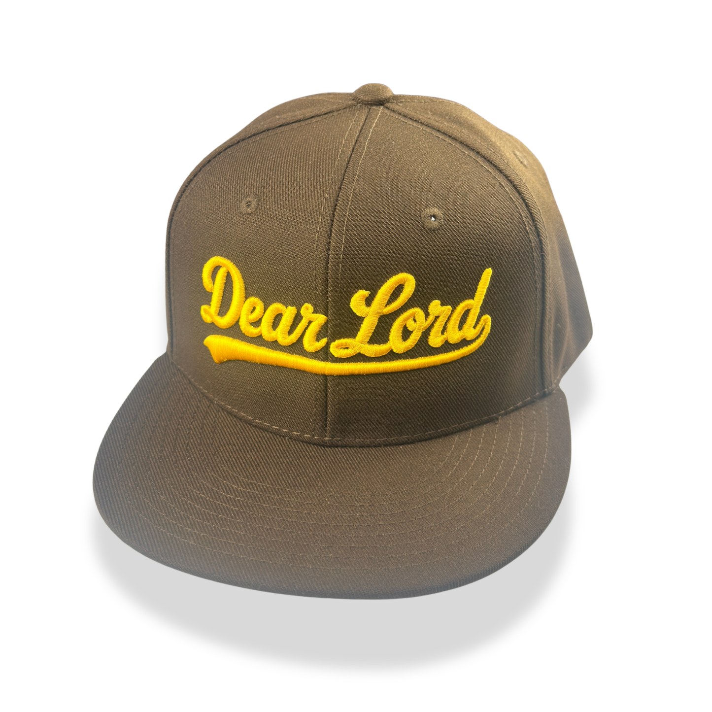Dear Lord Script Snapback - Brown / Gold