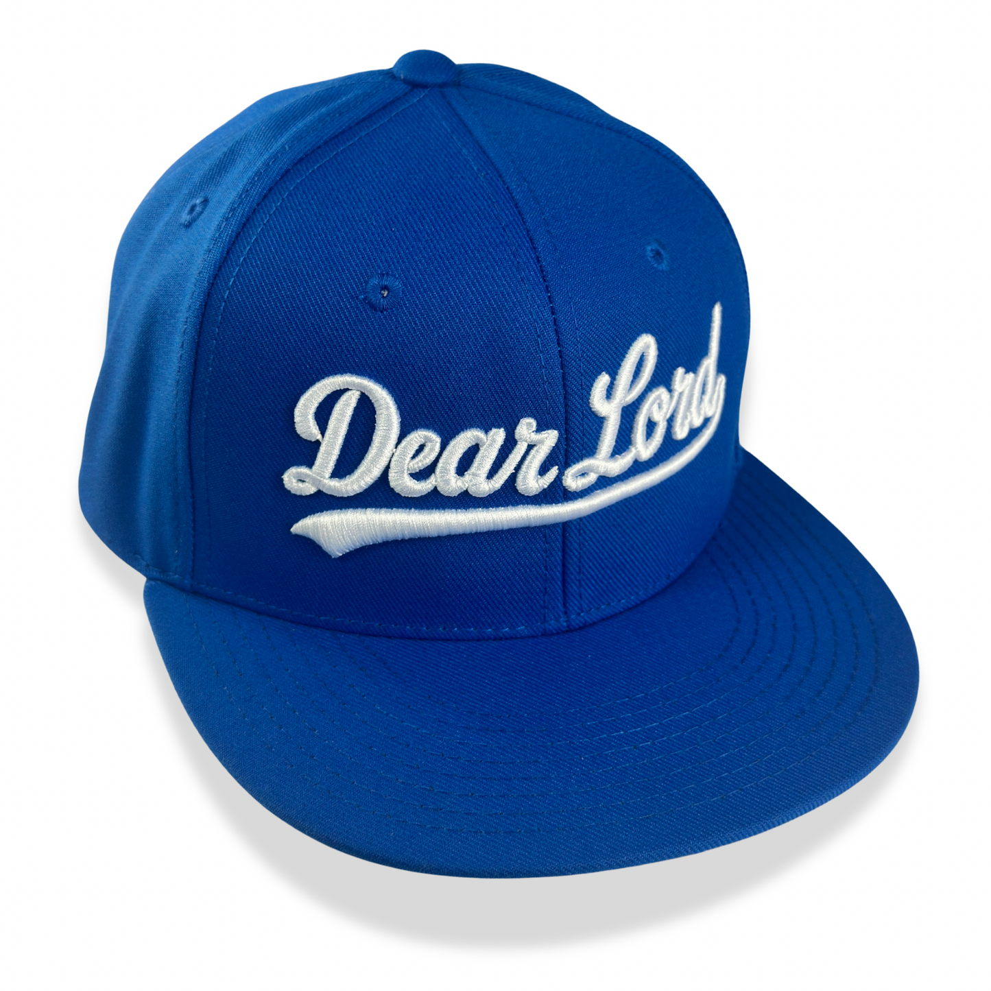 Dear Lord Script Snapback - Royal / White